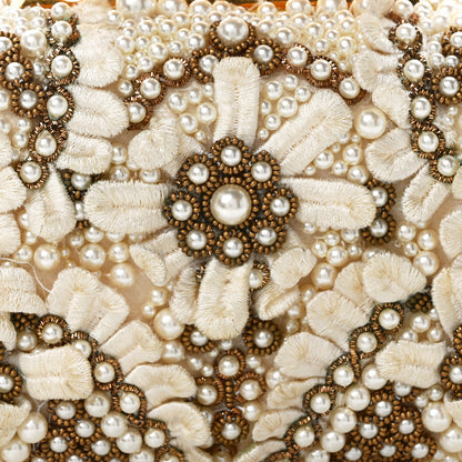 Alexander McQueen Embroidered Pearl Angel Knuckle Box Clutch Ivory Gold 7 of 15