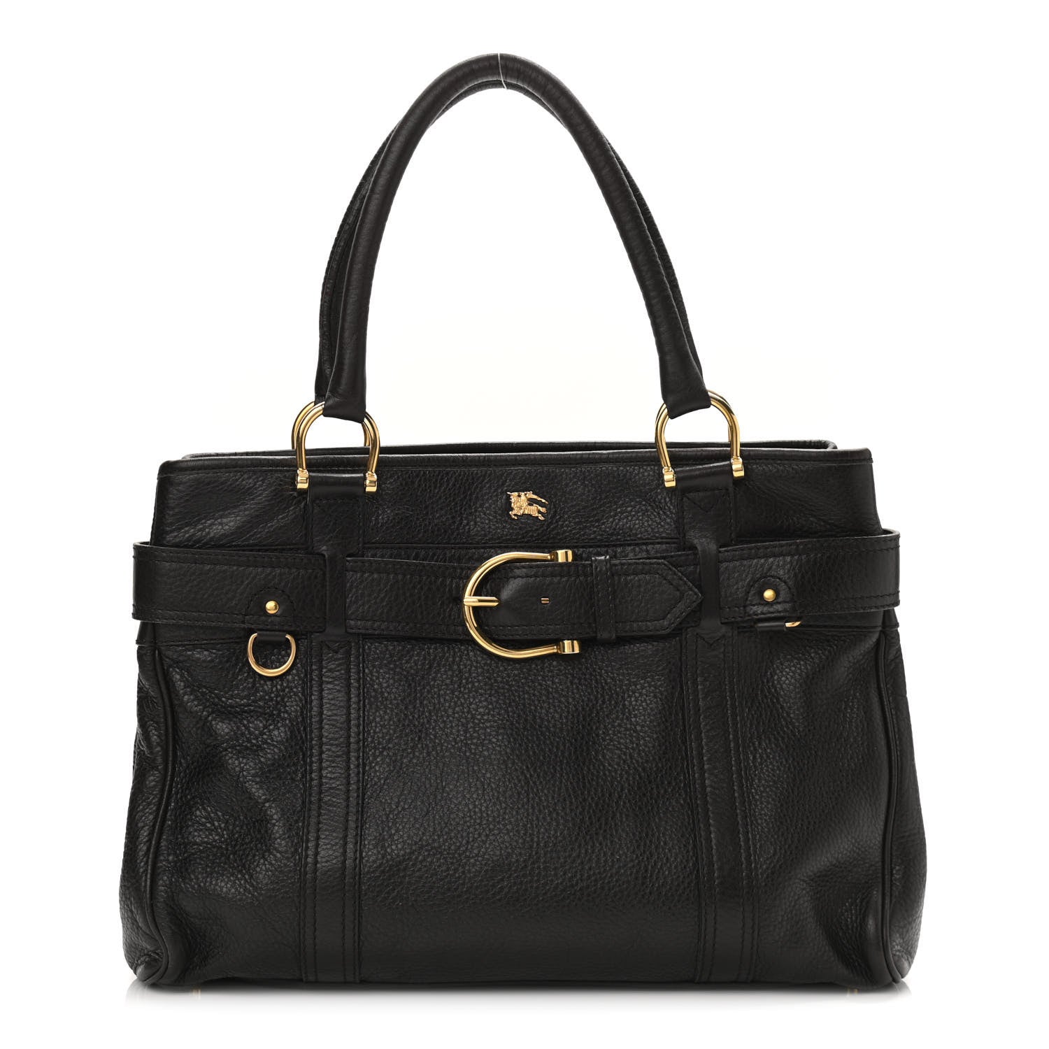 Burberry Calfskin Buckle Tote Dark Brown 1 of 13