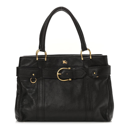 Burberry Calfskin Buckle Tote Dark Brown 1 of 13