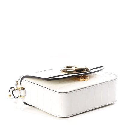 Chloe Calfskin Crocodile Embossed Mini C Double Carry Brilliant White 3 of 8