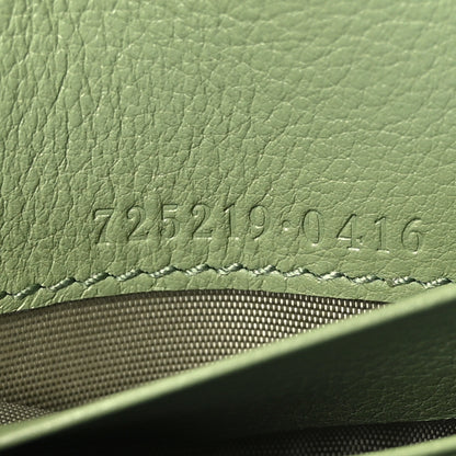 Gucci Roxy Calfskin Medium Blondie Chain Wallet Salamander Green 7 of 9