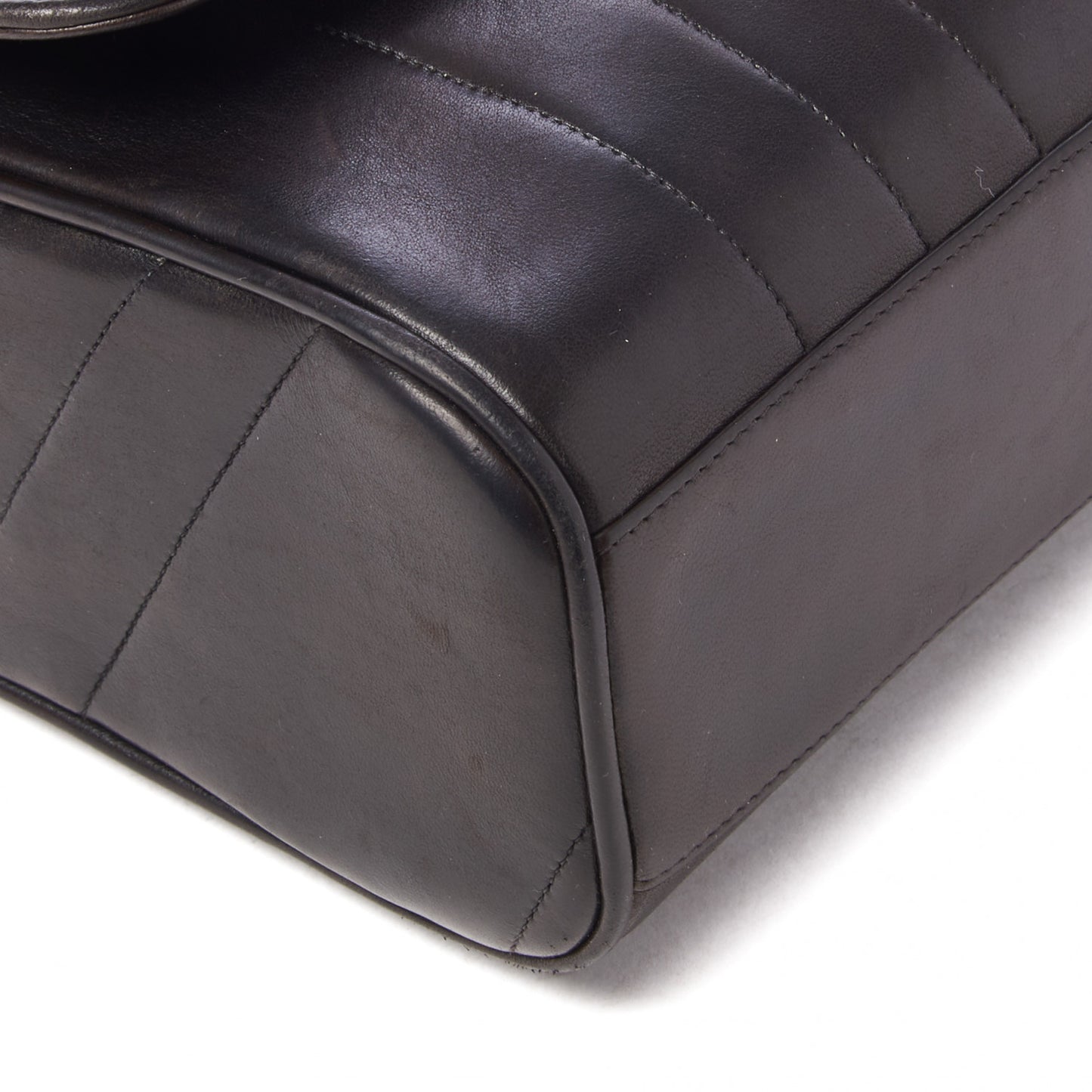 Lambskin Vertical Quilted CC Flap Shoulder Bag Black