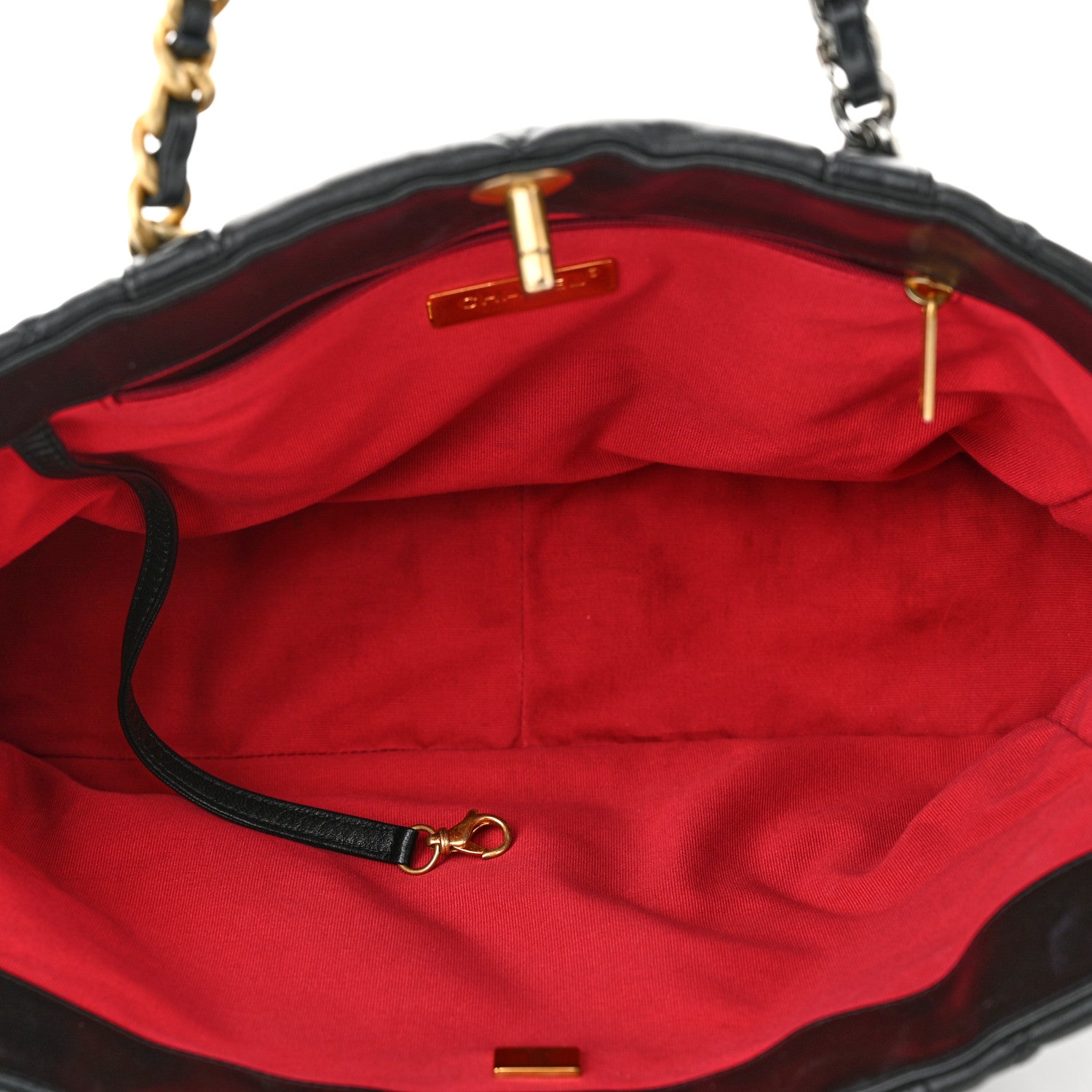 Chanel Lambskin Quilted Chanel 19 East West Shopping Bag Black 5 of 10