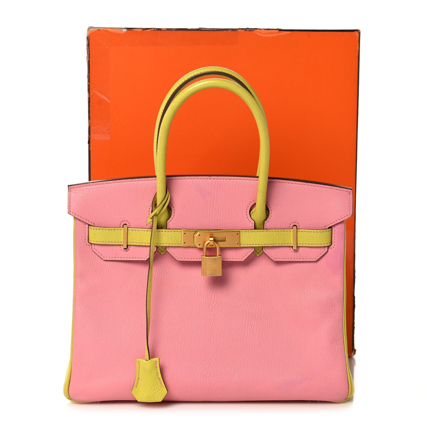 Hermes Chevre Mysore Horseshoe Birkin 30 Rose Confetti Soufre 47 of 47