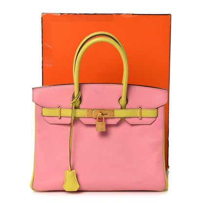 Hermes Chevre Mysore Horseshoe Birkin 30 Rose Confetti Soufre 47 of 47