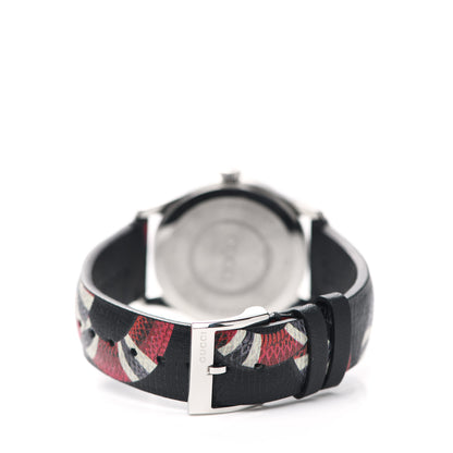 Gucci Stainless Steel Calfskin 38mm Le Marche Des Merveilles Snake Quartz Watch Black 3 of 5