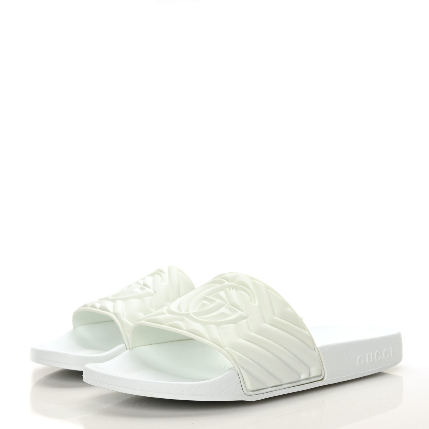 Gucci Rubber Matelasse Womens Slide Sandals 36 Great White 3 of 6