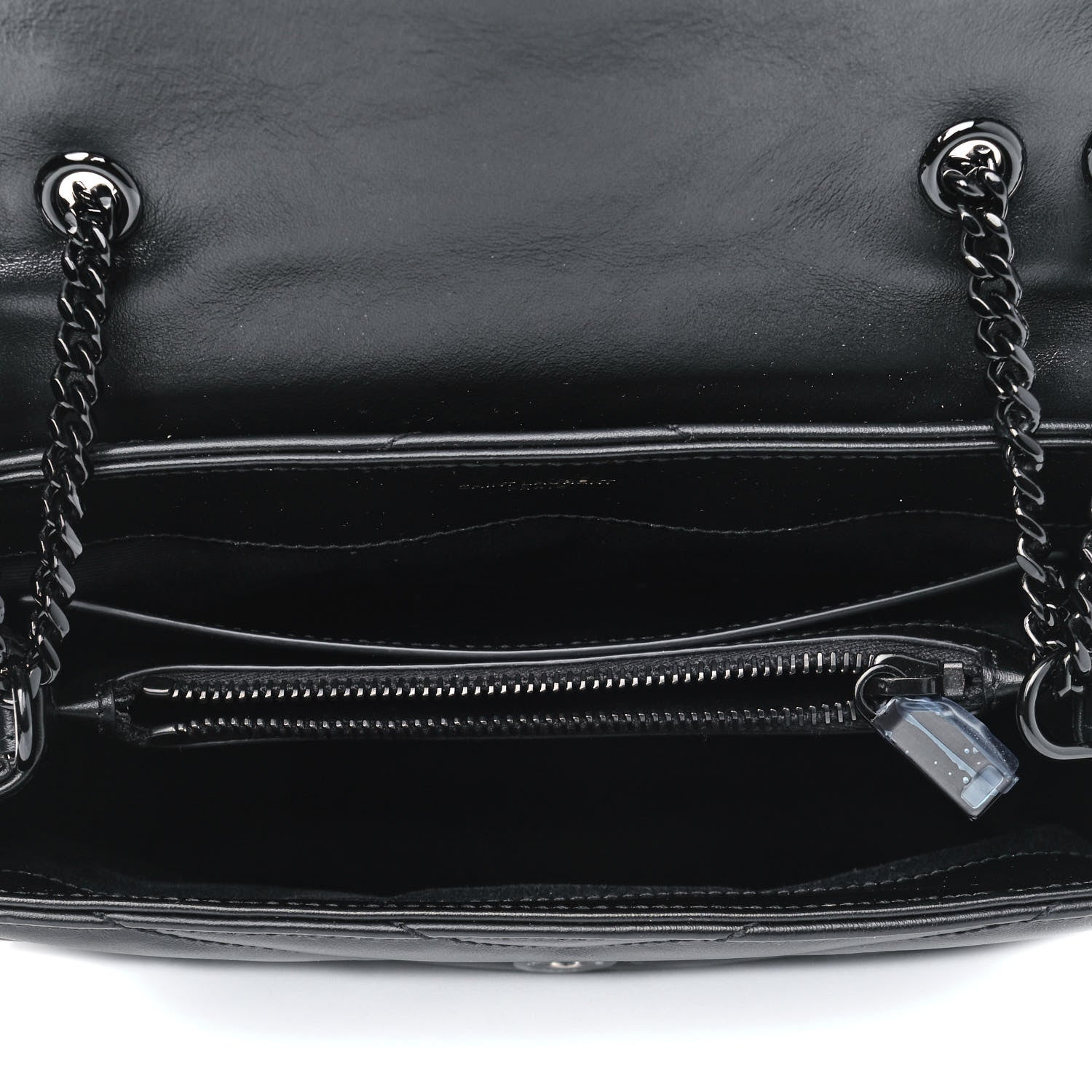 Saint Laurent Calfskin Y Quilted Monogram Small Loulou Chain Satchel Black 4 of 5