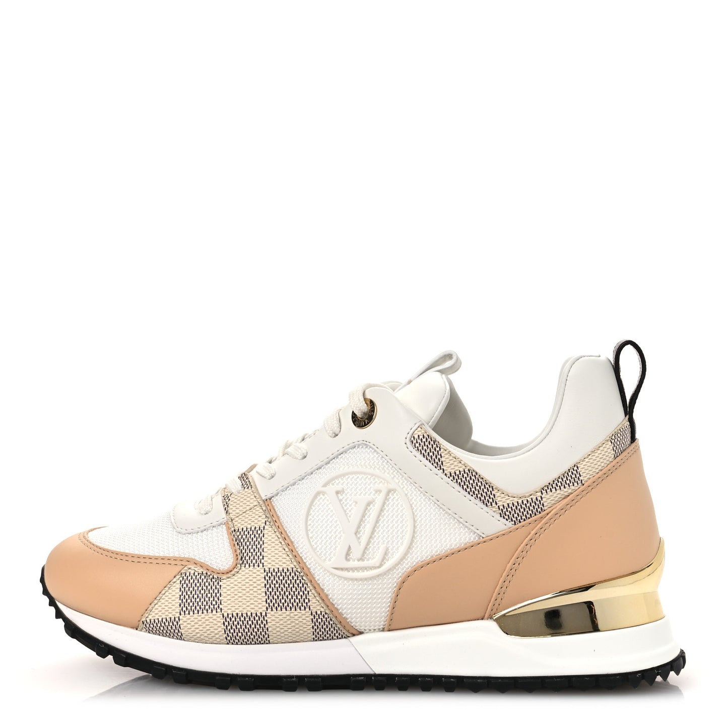 Calfskin Damier Azur Run Away Sneakers 36 White