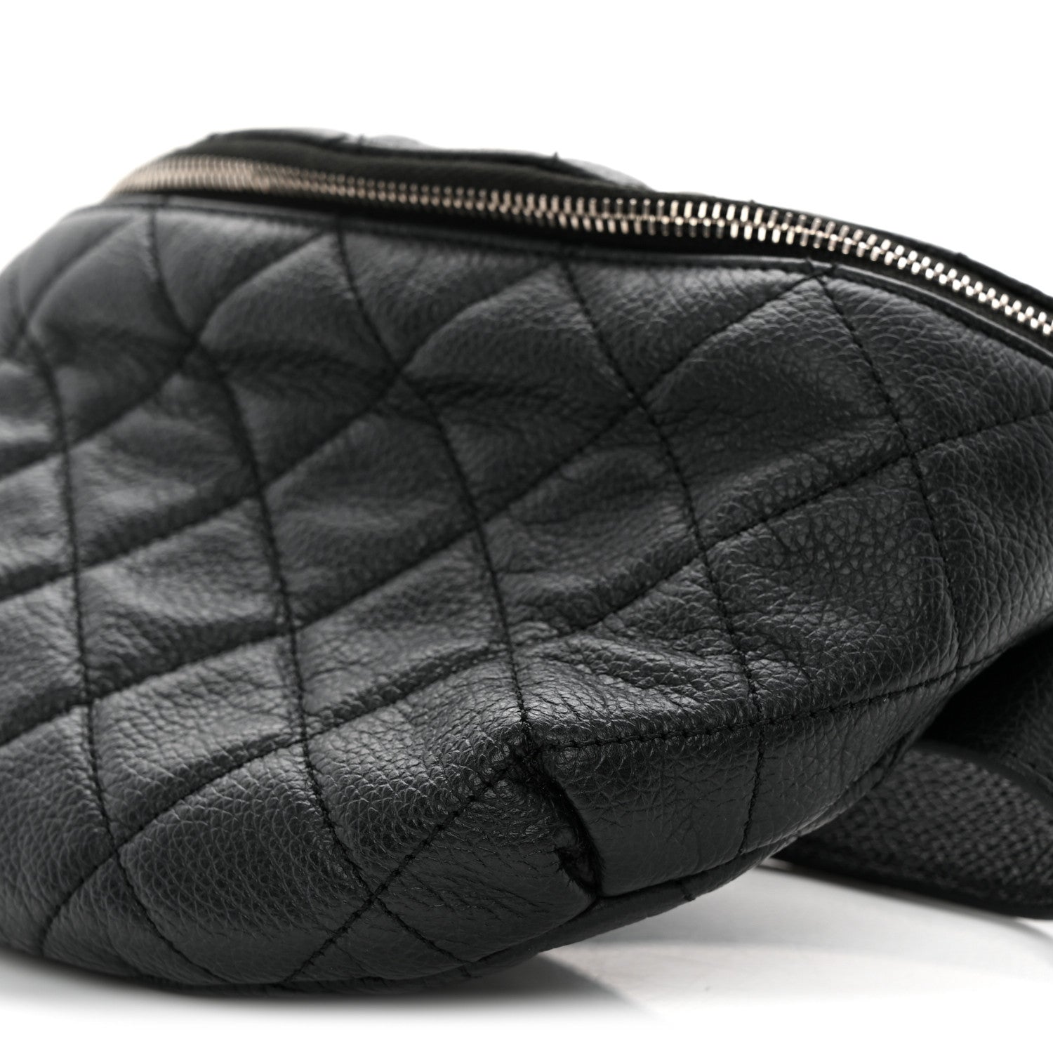Chanel Grained Calfskin Quilted Waist Belt Bag Black 10 of 11