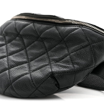 Chanel Grained Calfskin Quilted Waist Belt Bag Black 10 of 11