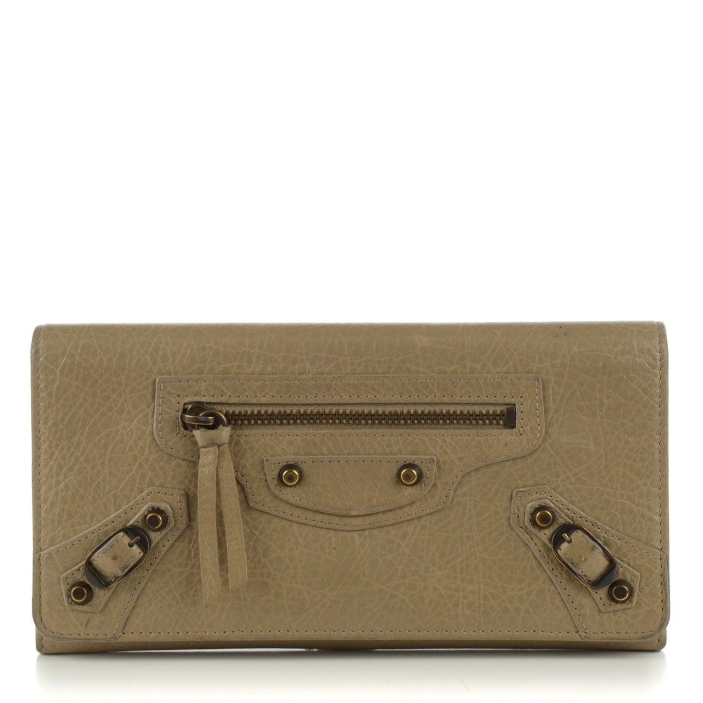 Agneau Classic Hardware Money Wallet Beige Latte