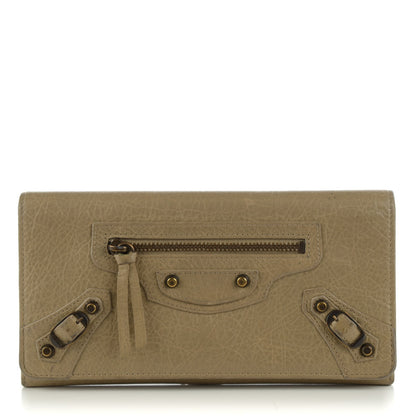 Balenciaga Agneau Classic Hardware Money Wallet Beige Latte 1 of 10