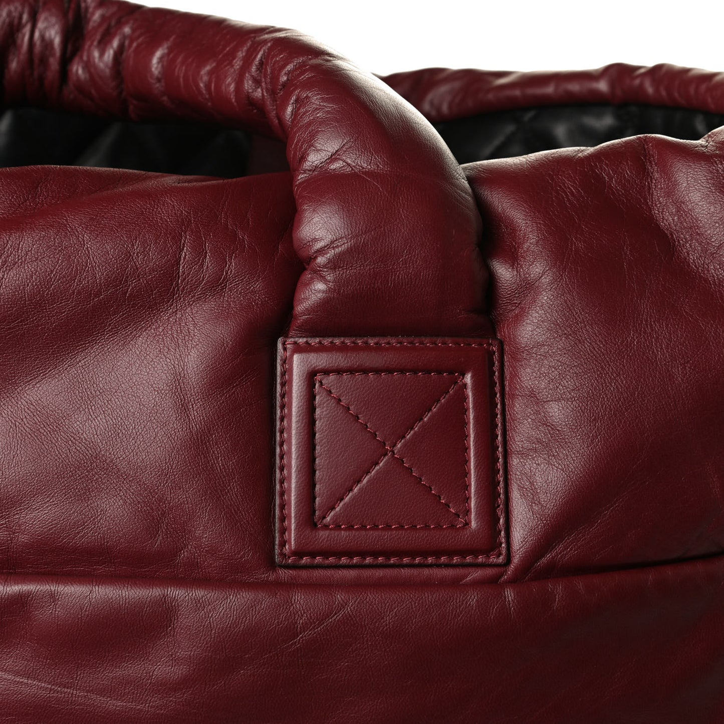 Lambskin Quilted Medium Coco Cocoon Reversible Tote Black