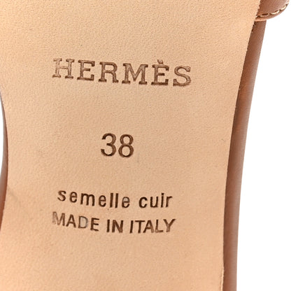 Hermes Calfskin Oasis Sandals 38 Gold 8 of 10