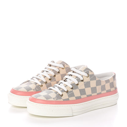 Louis Vuitton Damier Azur Stellar Sneakers 37.5 Rose Ballerine 3 of 9