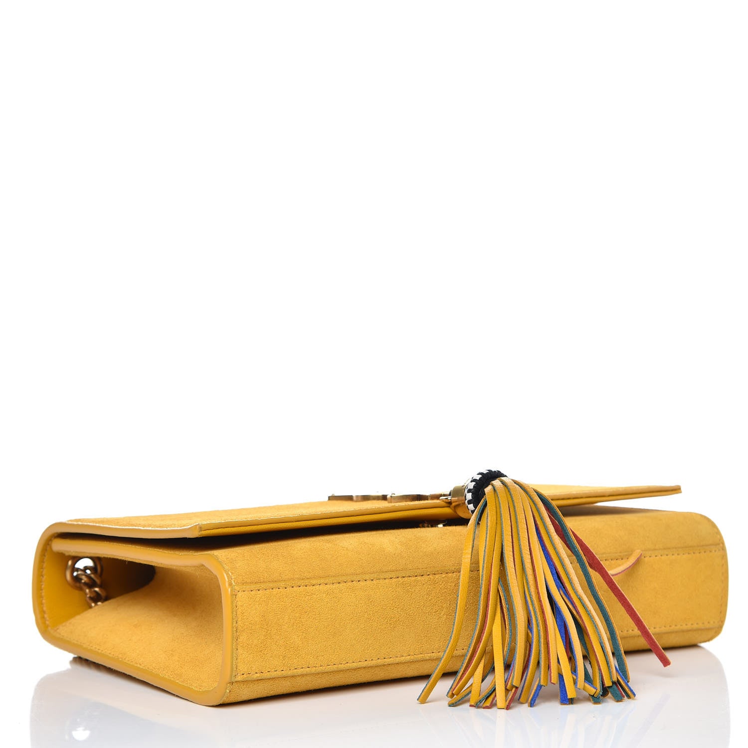 Saint Laurent Suede Medium Classic Monogram Kate Tassel Satchel Saffron Yellow 4 of 9