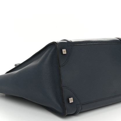 Celine Drummed Calfskin Mini Luggage Blue 8 of 13
