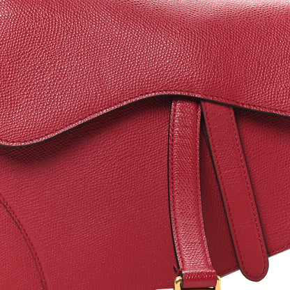 Christian Dior Grained Calfskin Saddle Bag Red 8 of 11