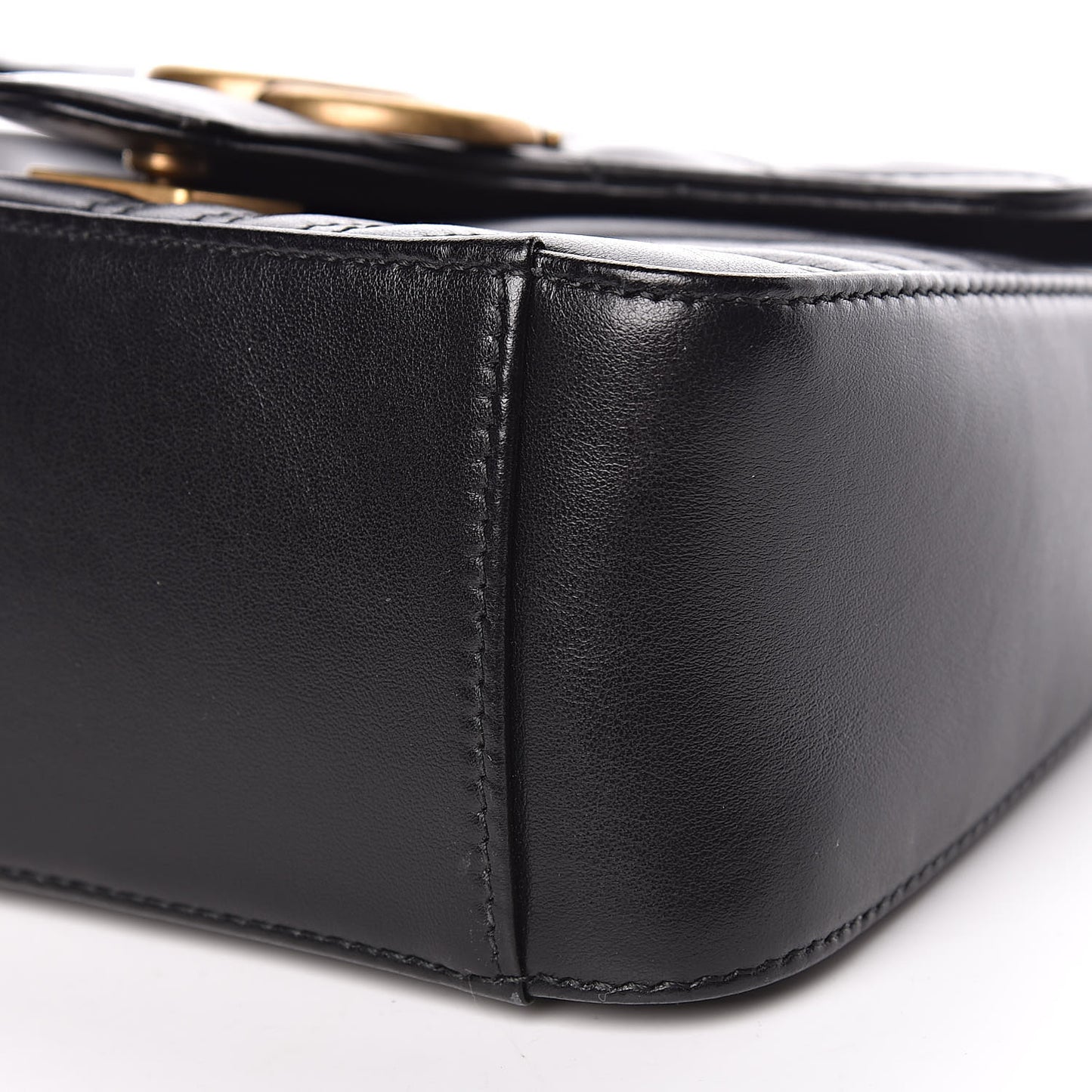 Calfskin Matelasse Mini GG Marmont Top Handle Shoulder Bag Black