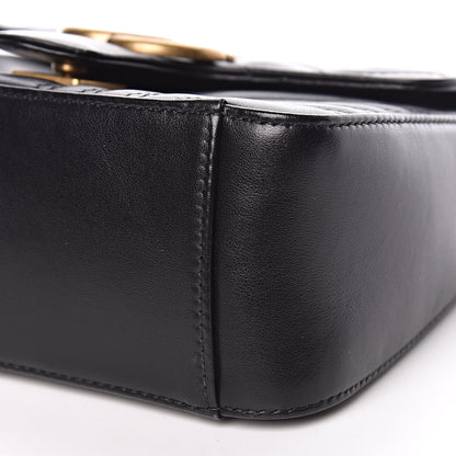 Gucci Calfskin Matelasse Mini GG Marmont Top Handle Shoulder Bag Black 7 of 10