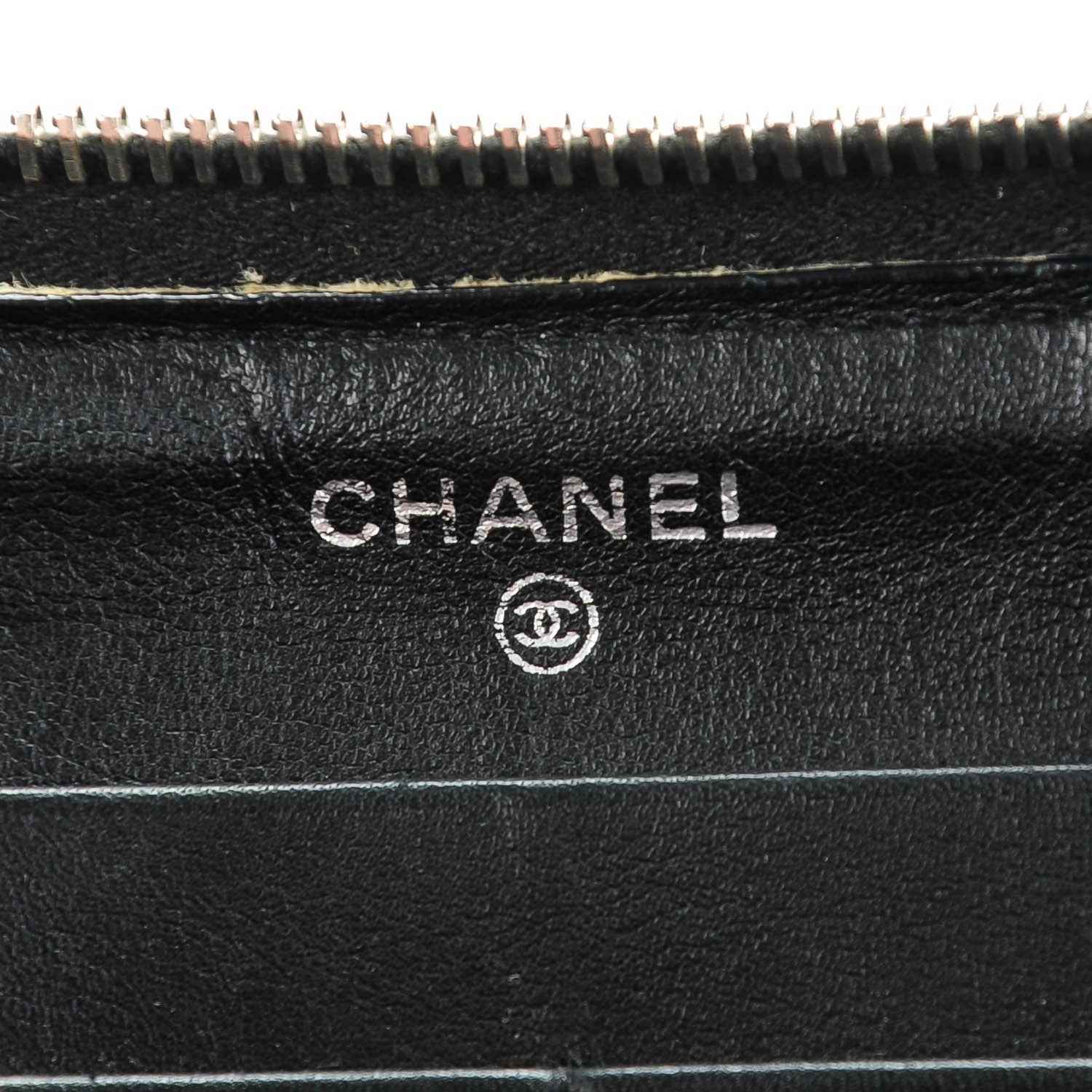 Chanel Glitter Patent Quilted Large Gusset Zip Around Wallet Black 6 of 8