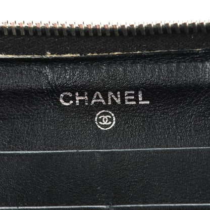 Chanel Glitter Patent Quilted Large Gusset Zip Around Wallet Black 6 of 8