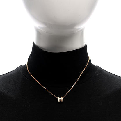 Hermes Lacquered Rose Gold Mini Pop H Rocabar Pendant Necklace Systeme 2 of 6