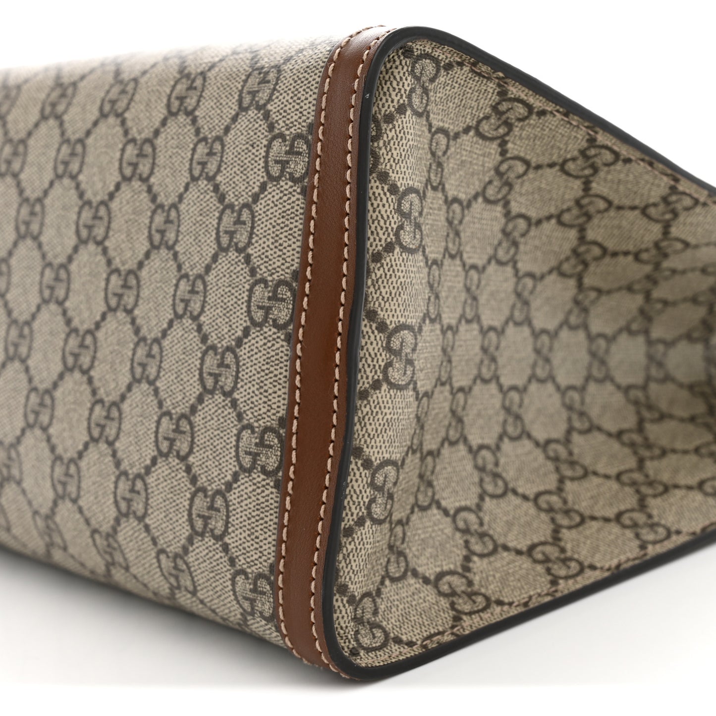 GG Supreme Monogram Medium Padlock Tote Beige Cuir