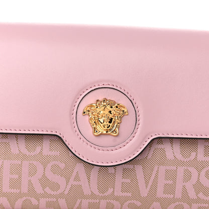 Versace Calfskin Canvas Allover La Medusa Crossbody Bag Pink 7 of 9