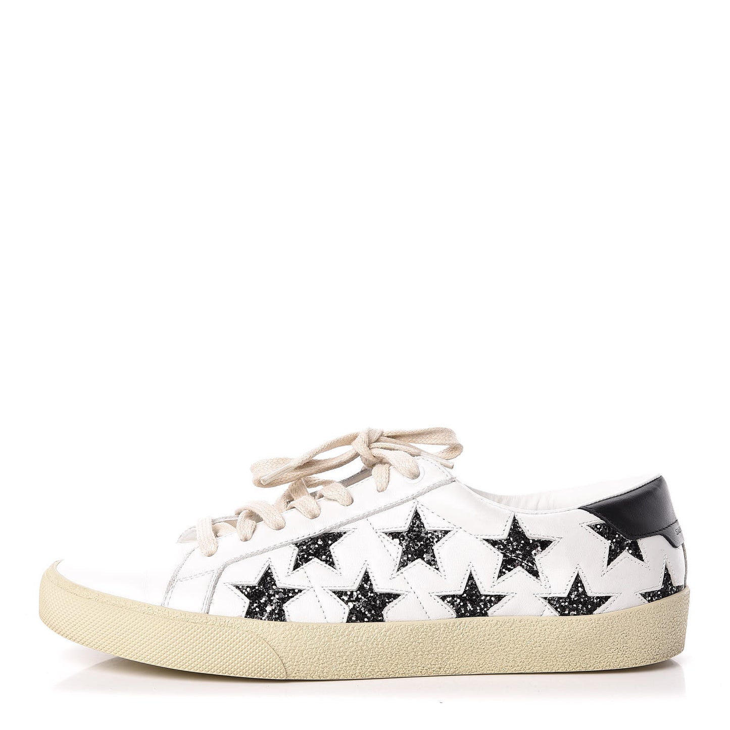 Calfskin Star Court Sneakers 41 White Argent