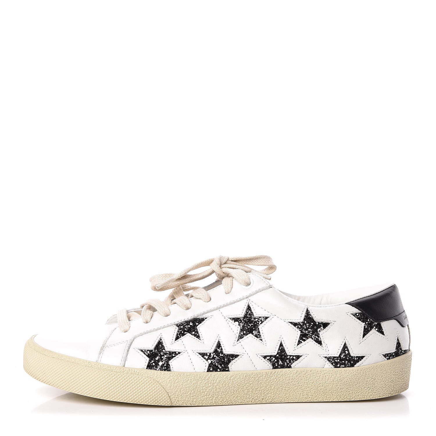 Saint Laurent Calfskin Star Court Sneakers 41 White Argent 1 of 15