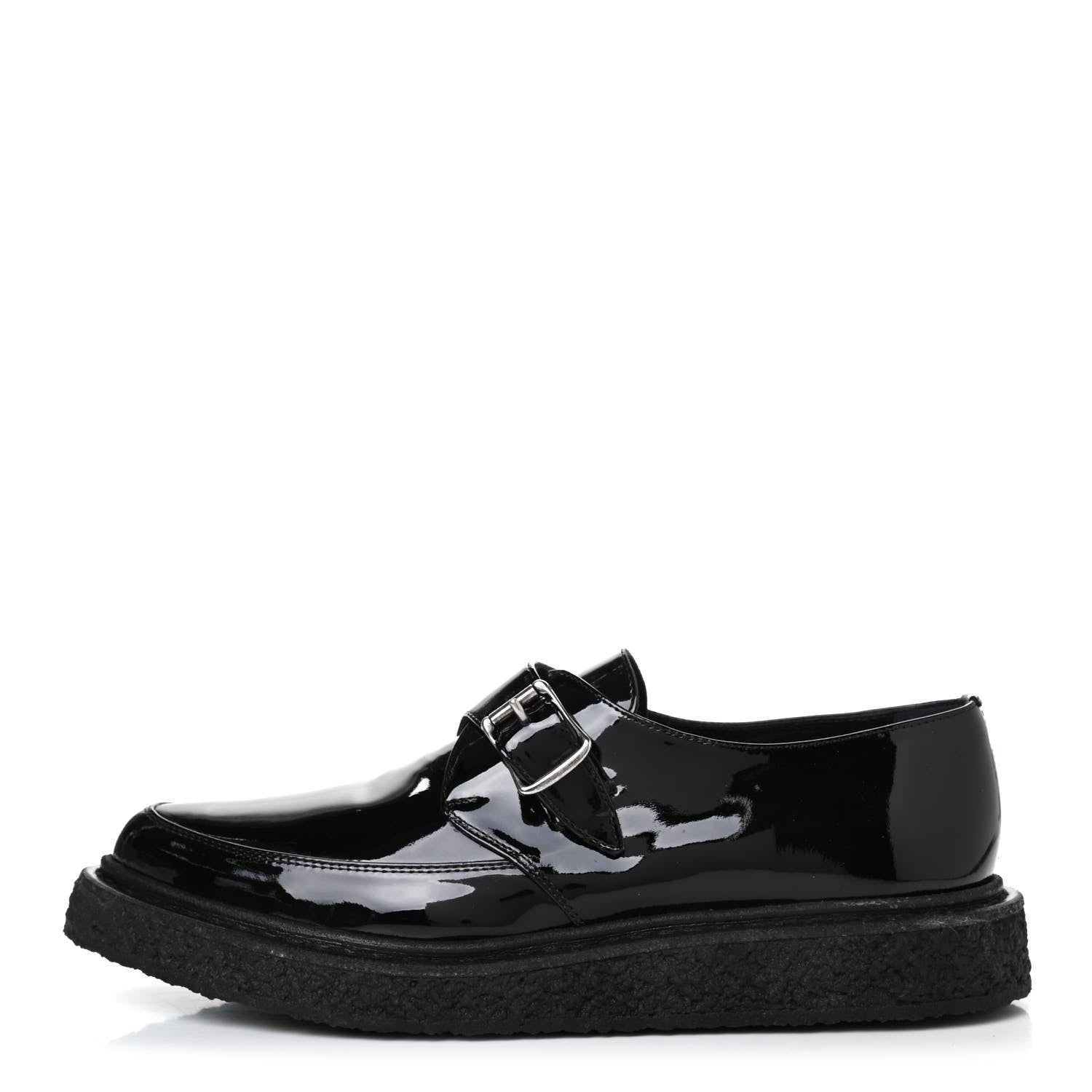 Saint Laurent Patent Womens Monk Strap Creepers 40 Black 1 of 4