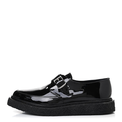 Saint Laurent Patent Womens Monk Strap Creepers 40 Black 1 of 4