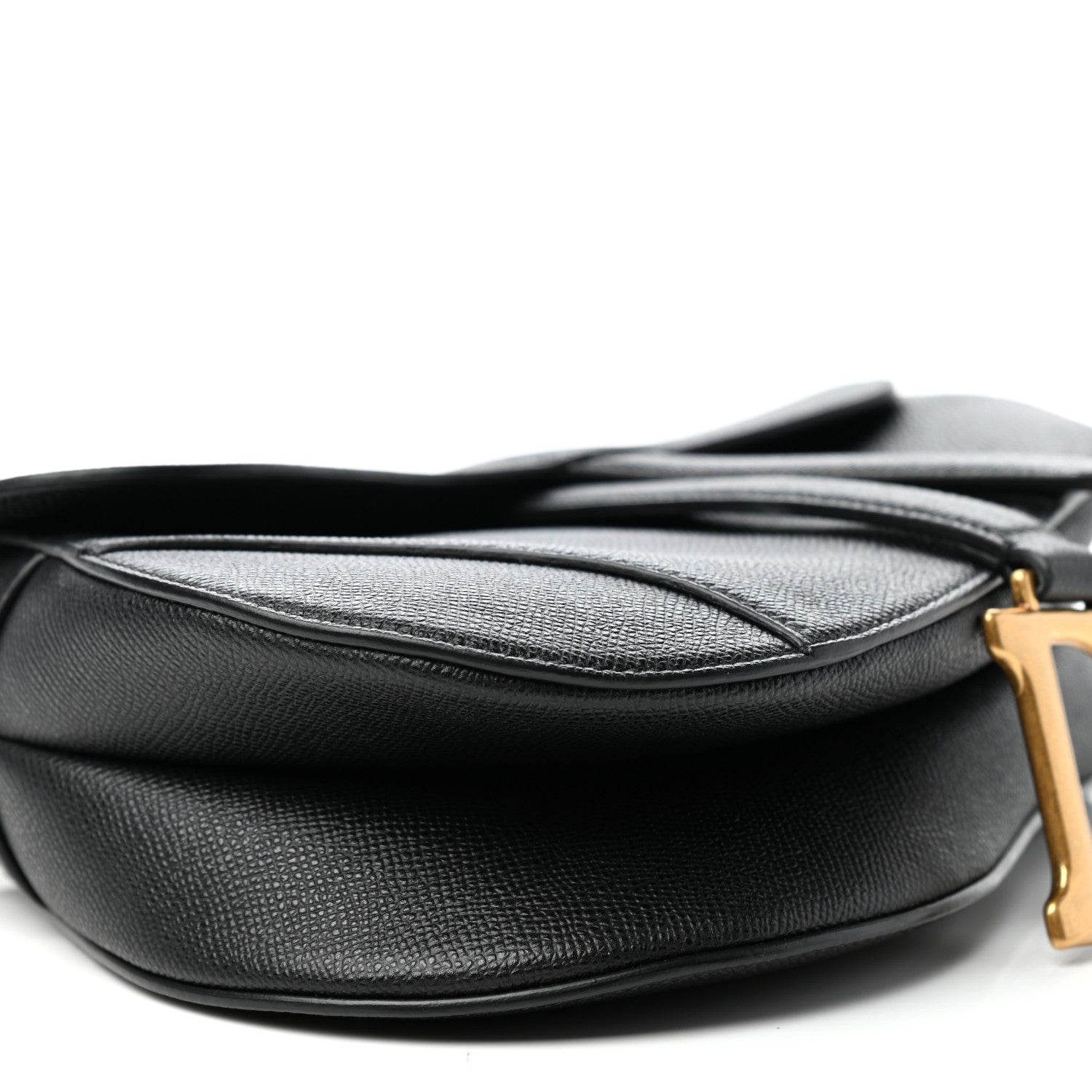 Christian Dior Grained Calfskin Saddle Bag Black 8 of 11