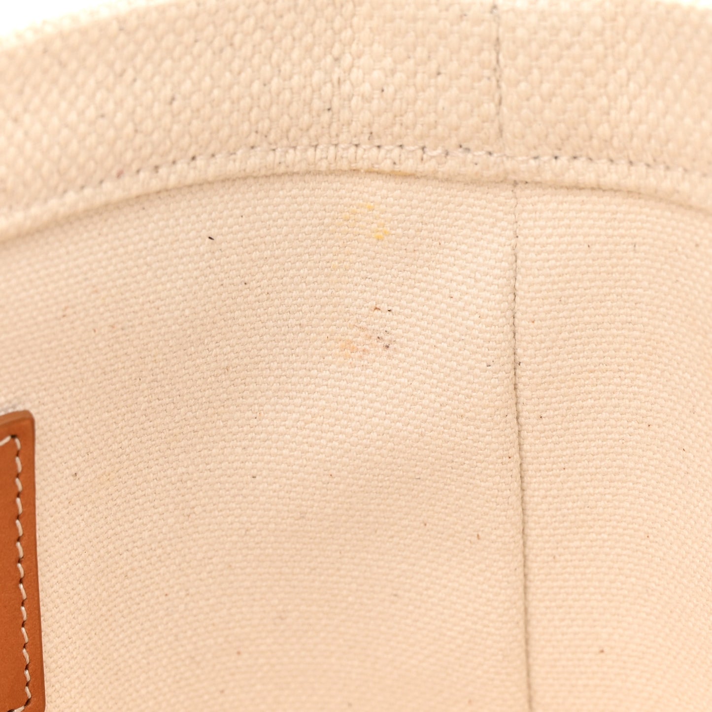 Canvas Calfskin Horizontal Cabas Natural Tan