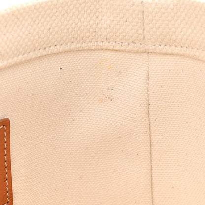 Celine Canvas Calfskin Horizontal Cabas Natural Tan 16 of 20