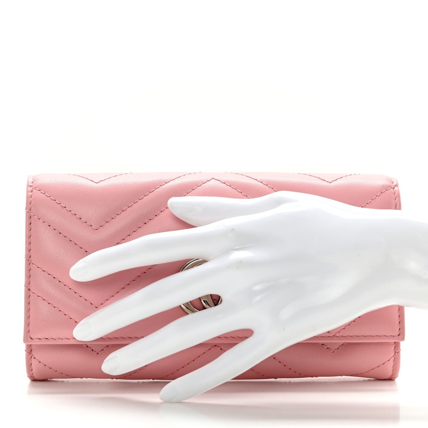 Calfskin Matelasse GG Marmont Continental Wallet Perfect Pink