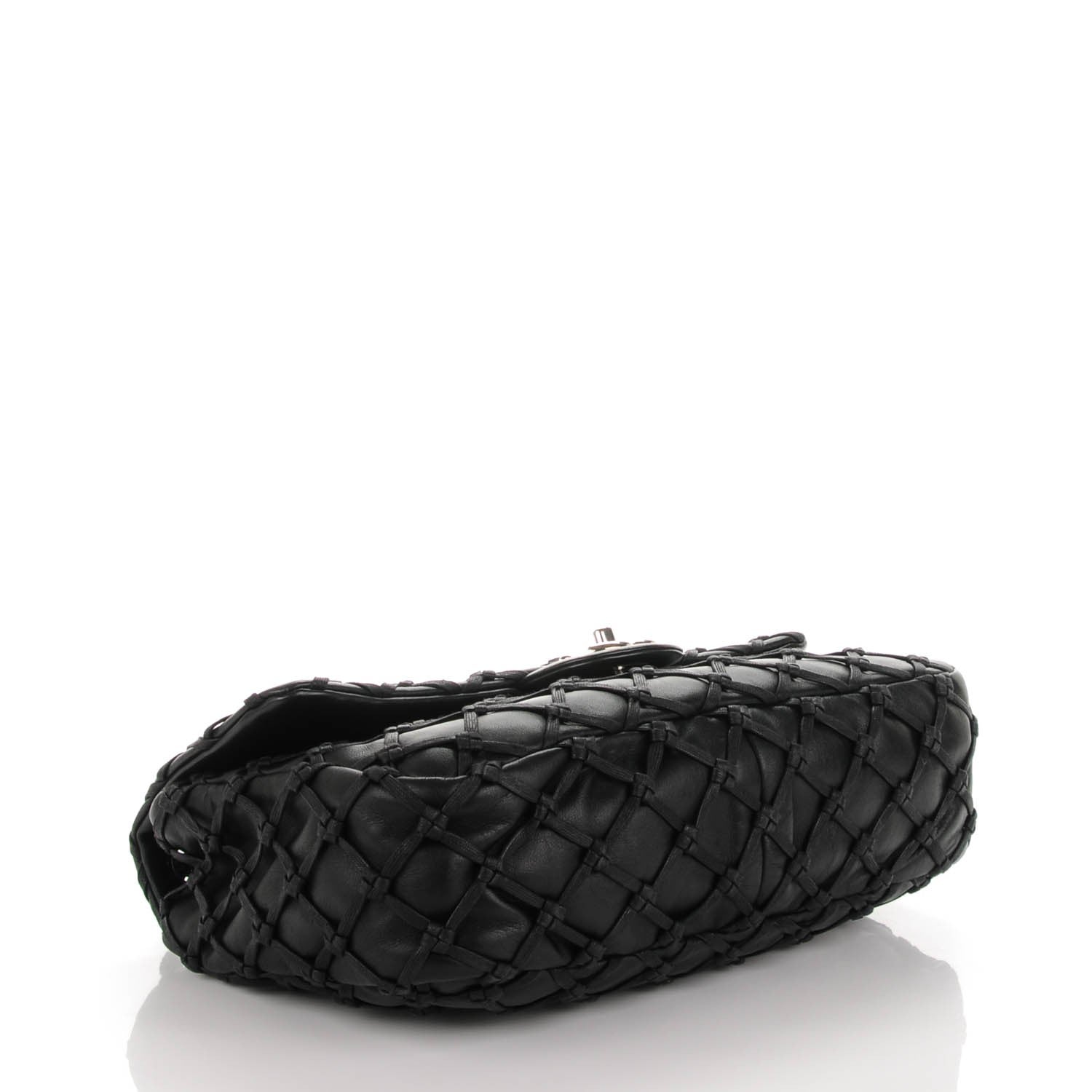 Chanel Lambskin Jumbo Canebiers Net Flap Black 4 of 8