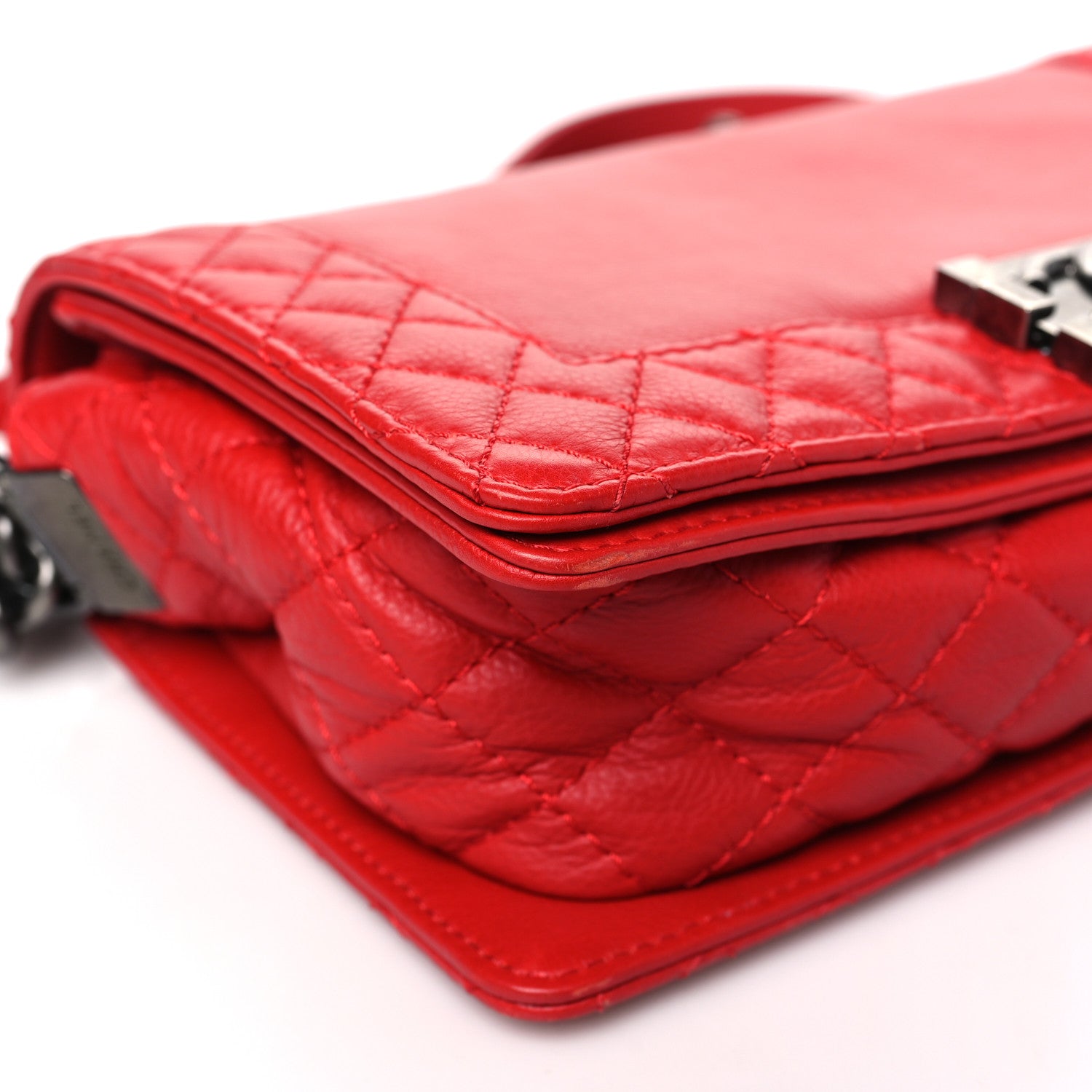 Chanel Calfskin Medium Boy Reverso Flap Red 9 of 10