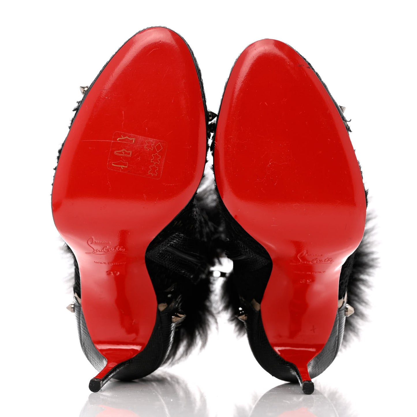 Lace Calf Hair Lizard Tootsie 100 Booties 39 Black Multicolor