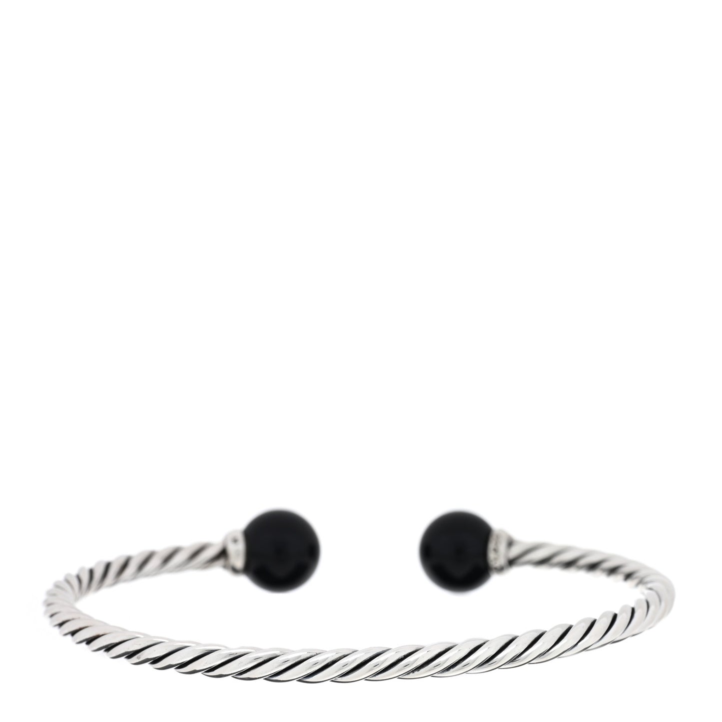 Sterling Silver Diamond Onyx 9mm Solari Bracelet