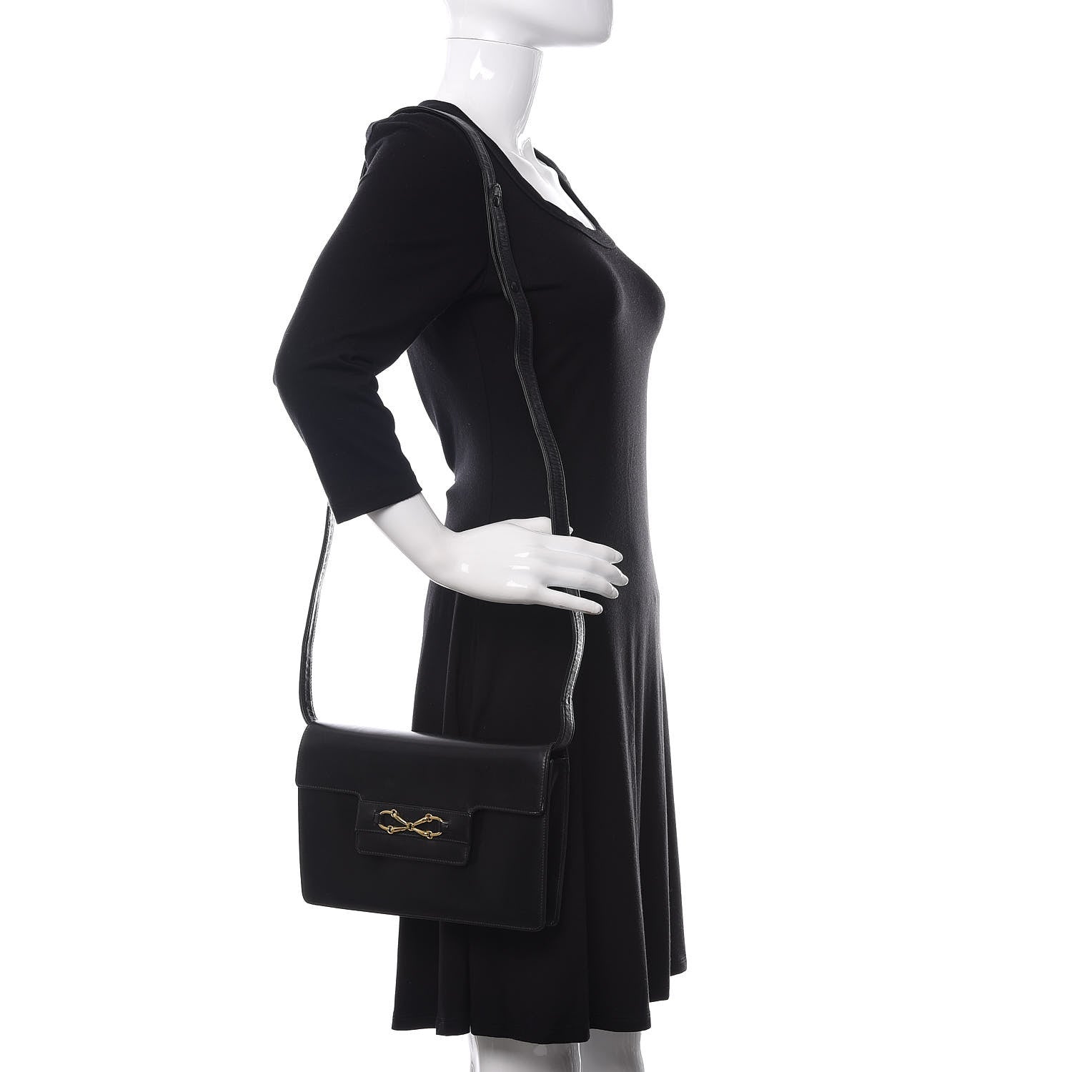 Gucci Calfskin Shoulder Bag Black 2 of 16