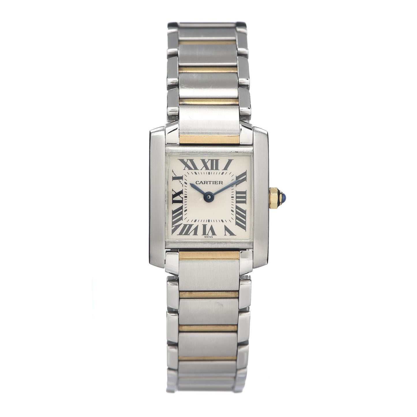 Stainless Steel 18K Yellow Gold 20mm Tank Francaise Quartz Watch