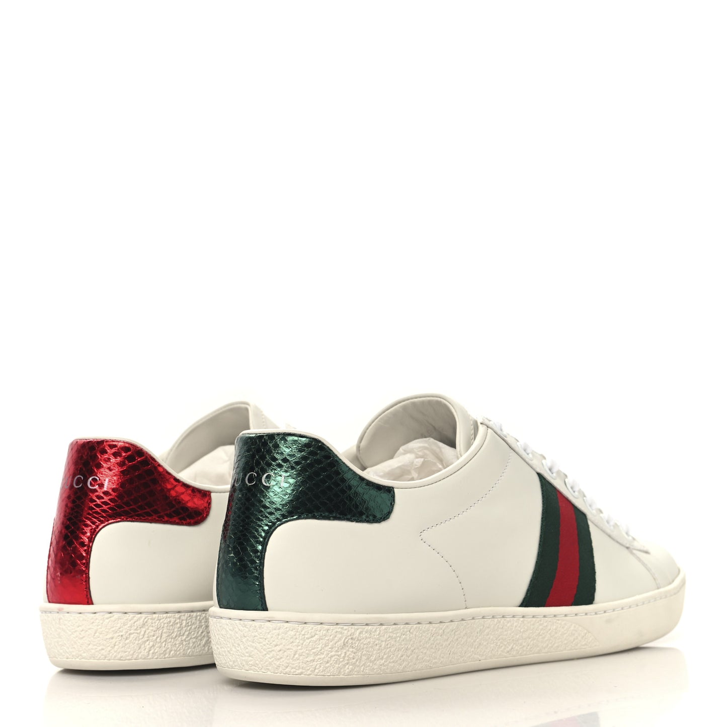 Calfskin Ayers Bee Embroidered Womens Ace Sneakers 40.5 White Green