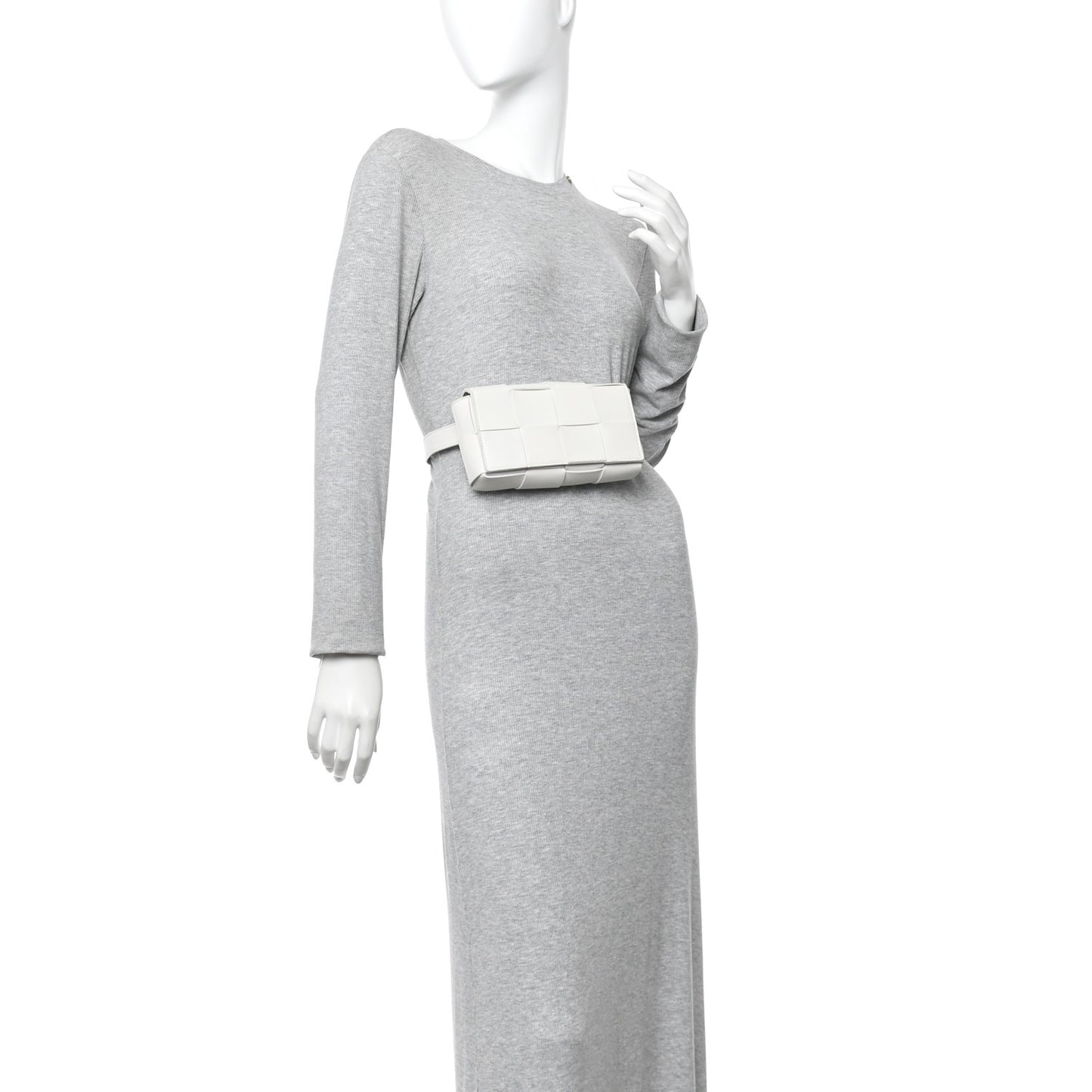Nappa Maxi Intreccio The Belt Cassette Bag White
