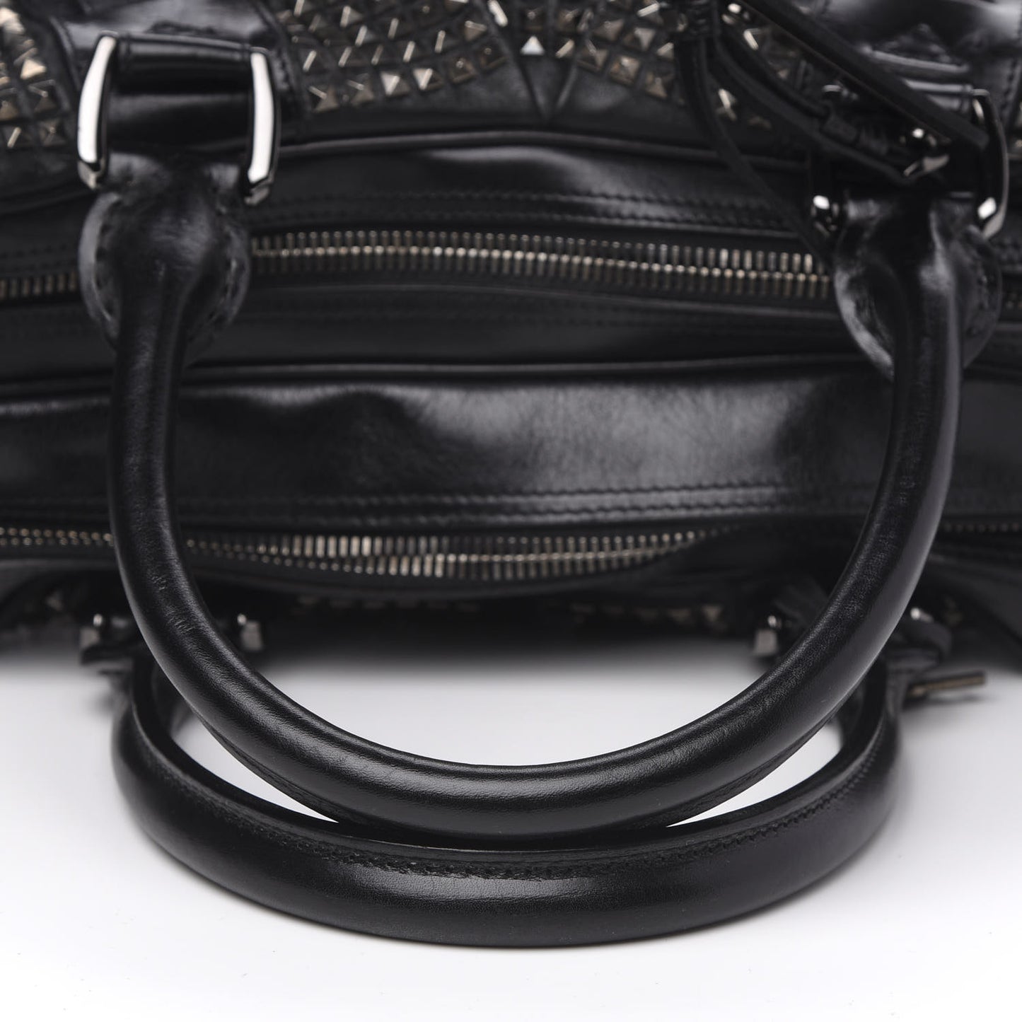 Prorsum Calfskin Studded Knight Satchel Black