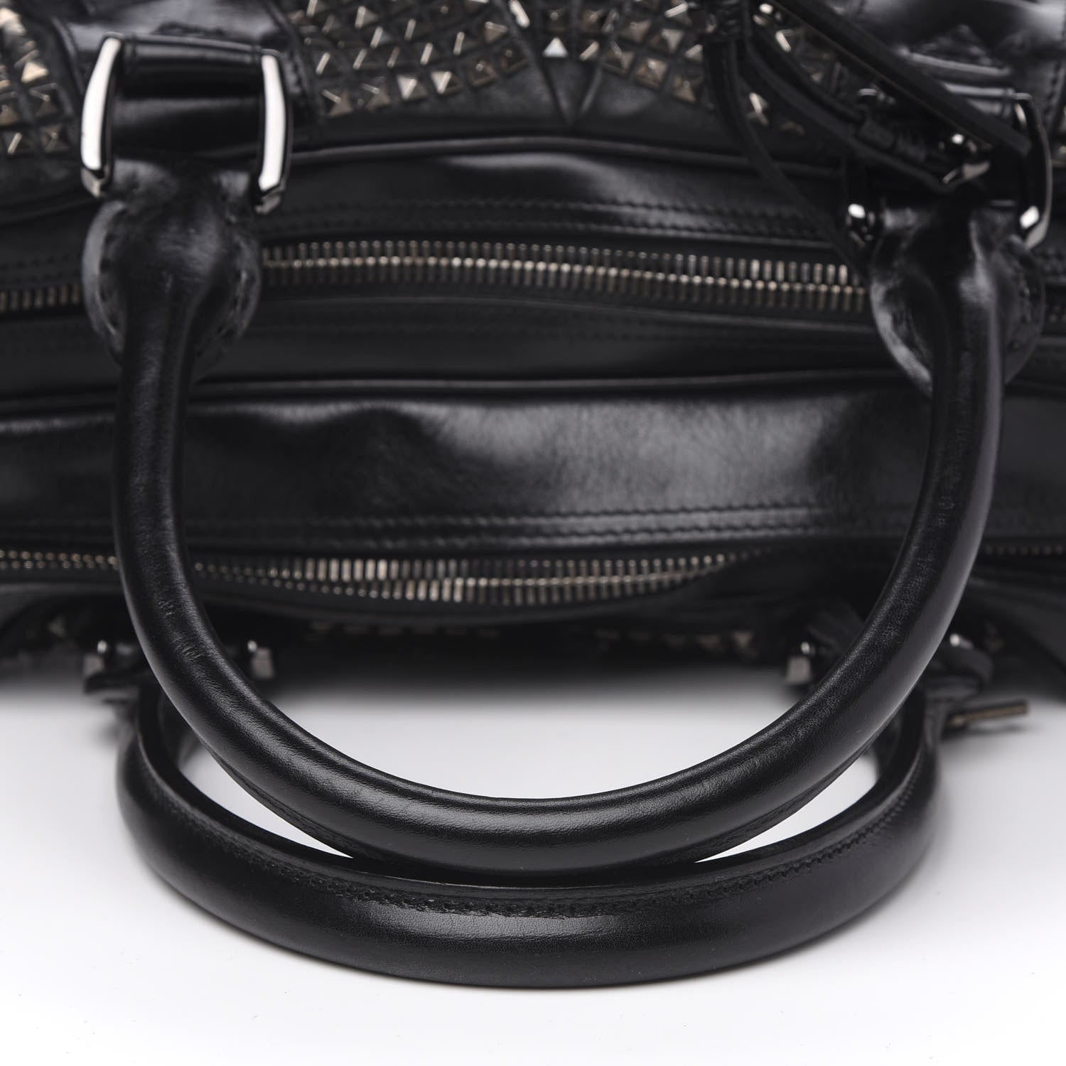 Burberry Prorsum Calfskin Studded Knight Satchel Black 13 of 14