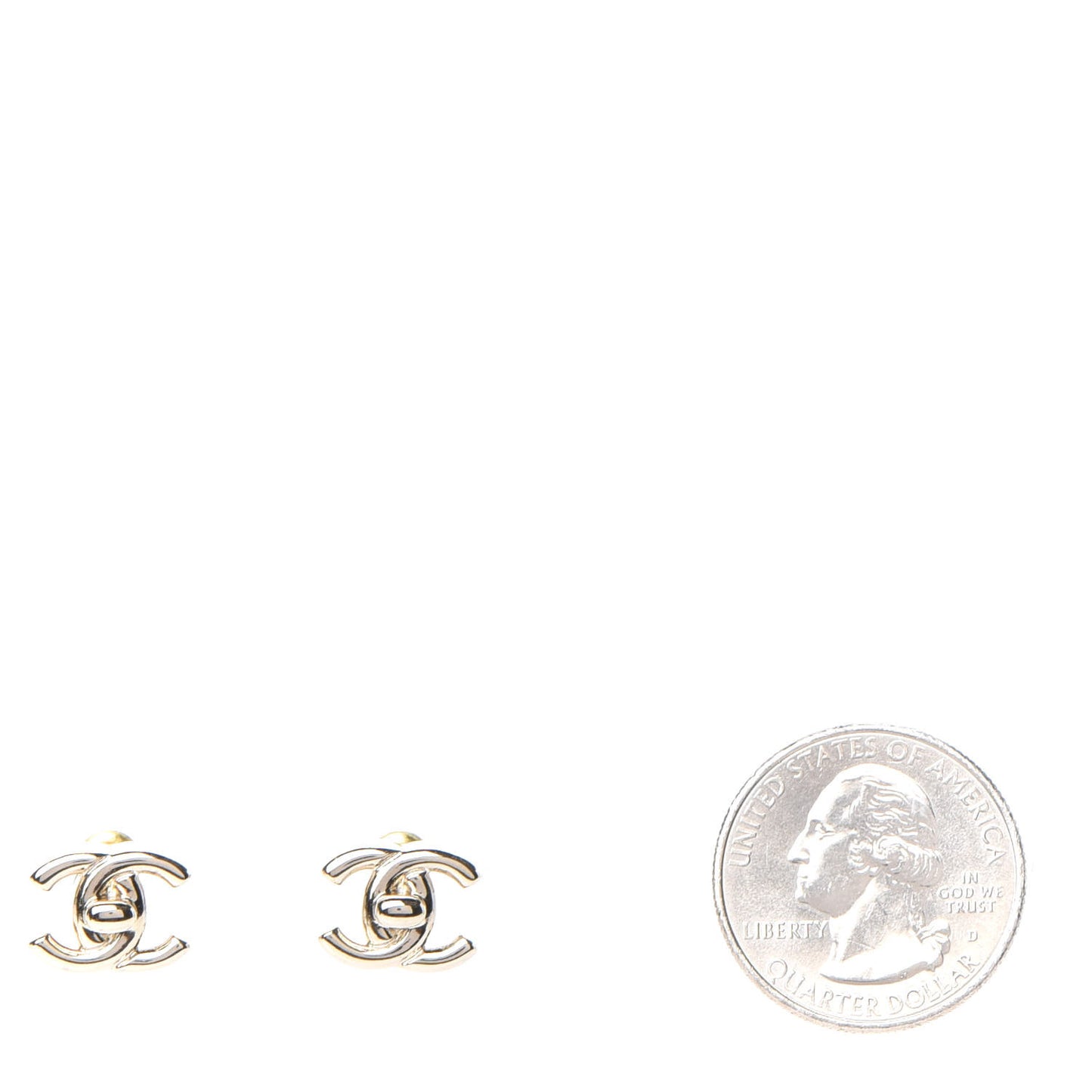 Metal CC Turnlock Earrings Gold
