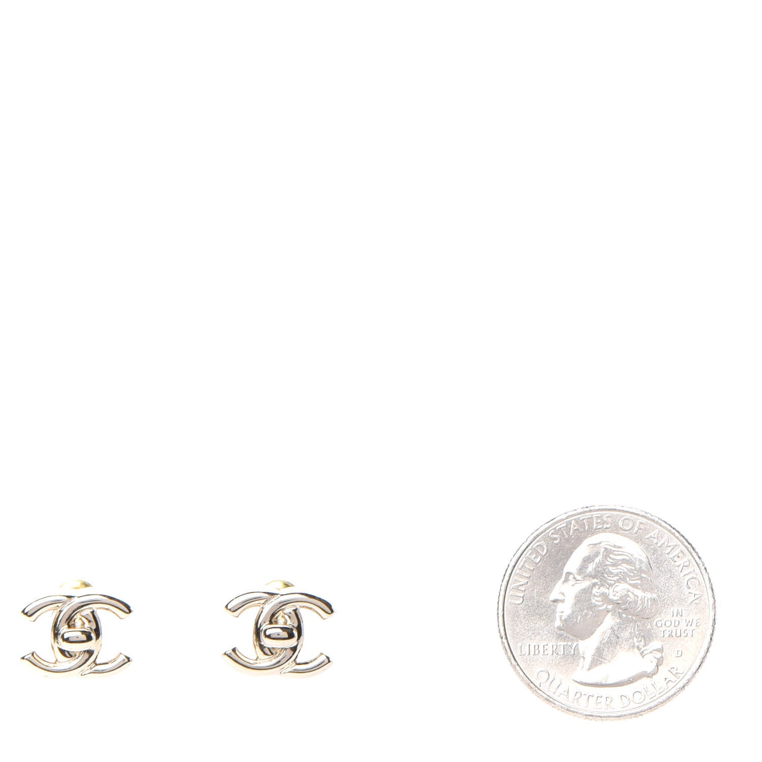 Chanel Metal CC Turnlock Earrings Gold 2 of 5